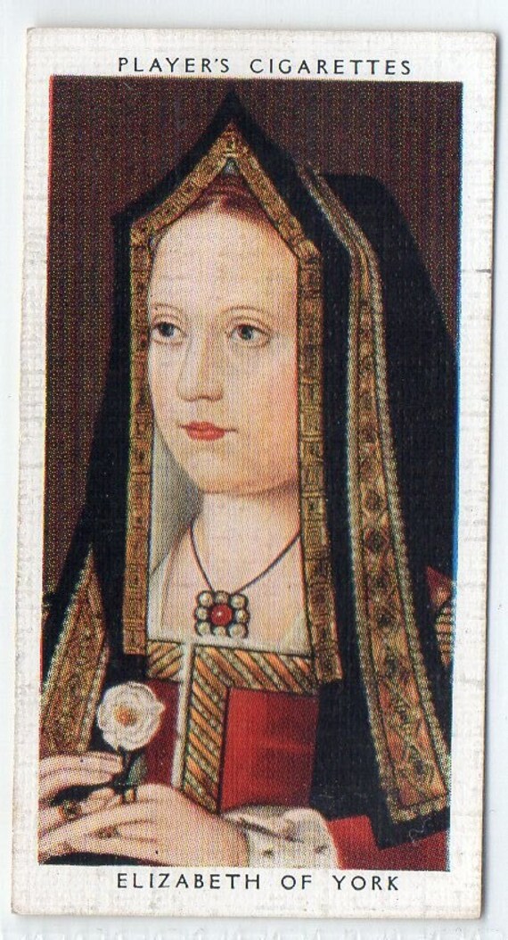 kings and queens of england cigarette cards ELIZABETH OF YORK 1935 Player Kings & Queens of England #20 Cigarette Card