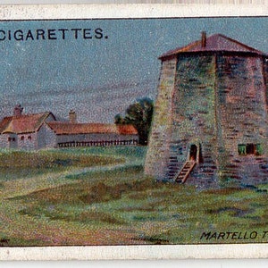 MARTELLO TOWER, QUEBEC 1914 Wills Overseas Dominions (Canadá) #14 Cartão de cigarro