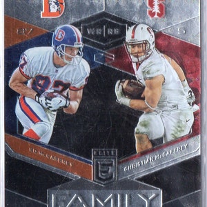 ED McCAFFREY/CHRISTIAN McCAFFREY 2017 Donruss Elite Family Ties #5 Football Card #/299