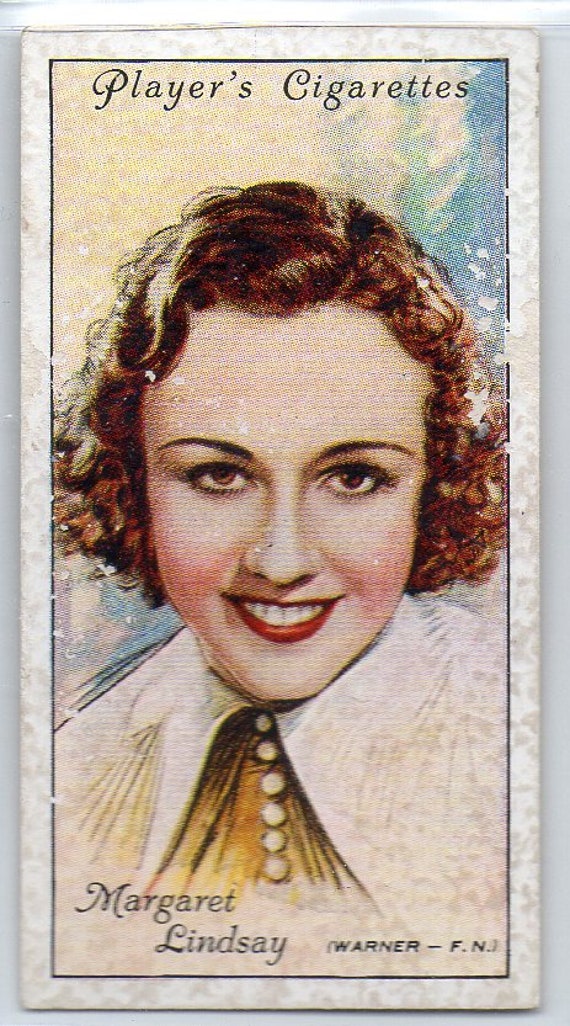 players cigarette cards film stars MARGARET LINDSAY 1934 Player Film Stars 2nd Series #29 Cigarette Card