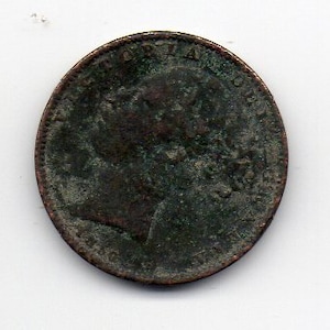 QUEEN VICTORIA 1850 Great Britain Farthing Coin - Low Grade