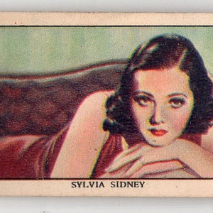 SYLVIA SIDNEY 1939 Mars Confections Beroemde Filmsterren #24 Candy Card
