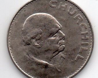 WINSTON CHURCHILL/QUEEN ELiZABETH 1965 Great Britain Crown Coin