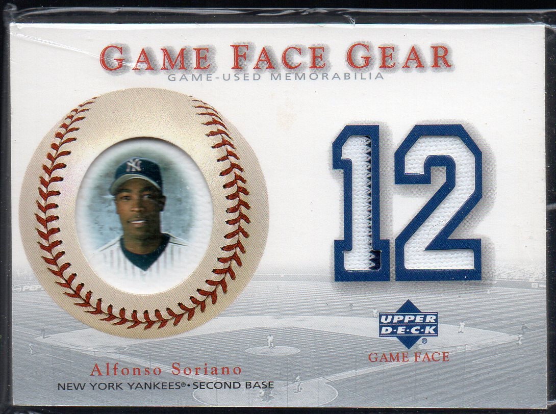 ALFONSO SORIANO 2003 UD Game Face Gear Jersey Baseball Card 
