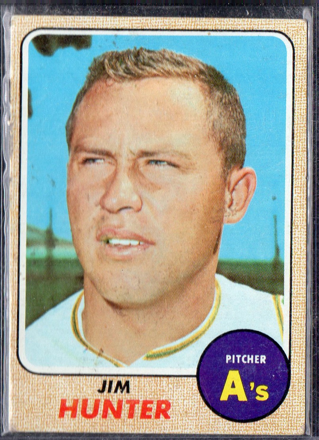 JIM CATFISH HUNTER 1968 Topps 385 Baseball Card Oakland Athletics Etsy