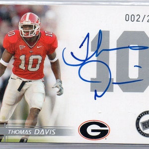 THOMAS DAVIS 2005 Press Pass Autograph Silver Parallel Football Card #/200 - Georgia Bulldogs