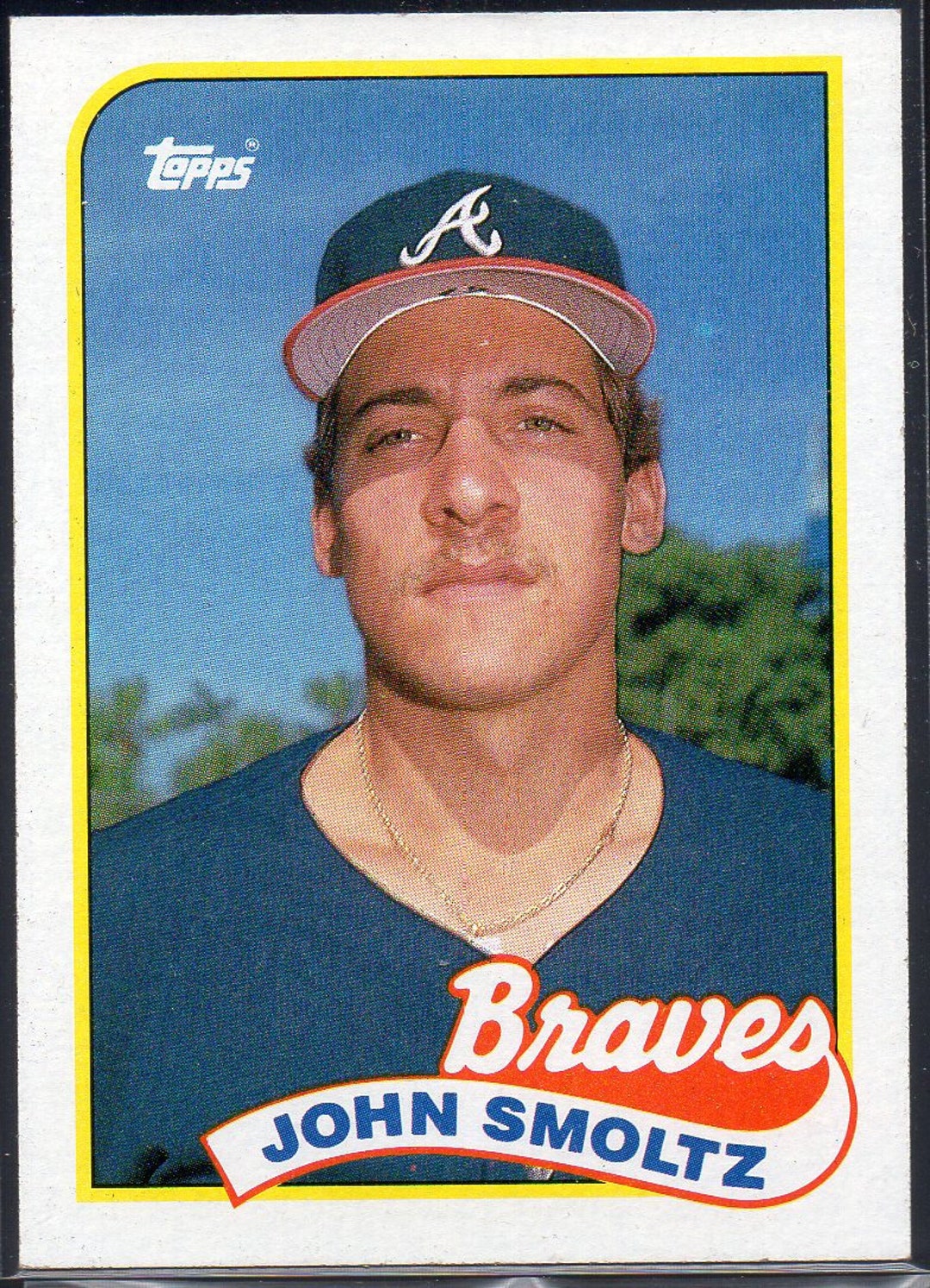 JOHN SMOLTZ RC 1989 Topps 382 Baseball Card Atlanta Braves 