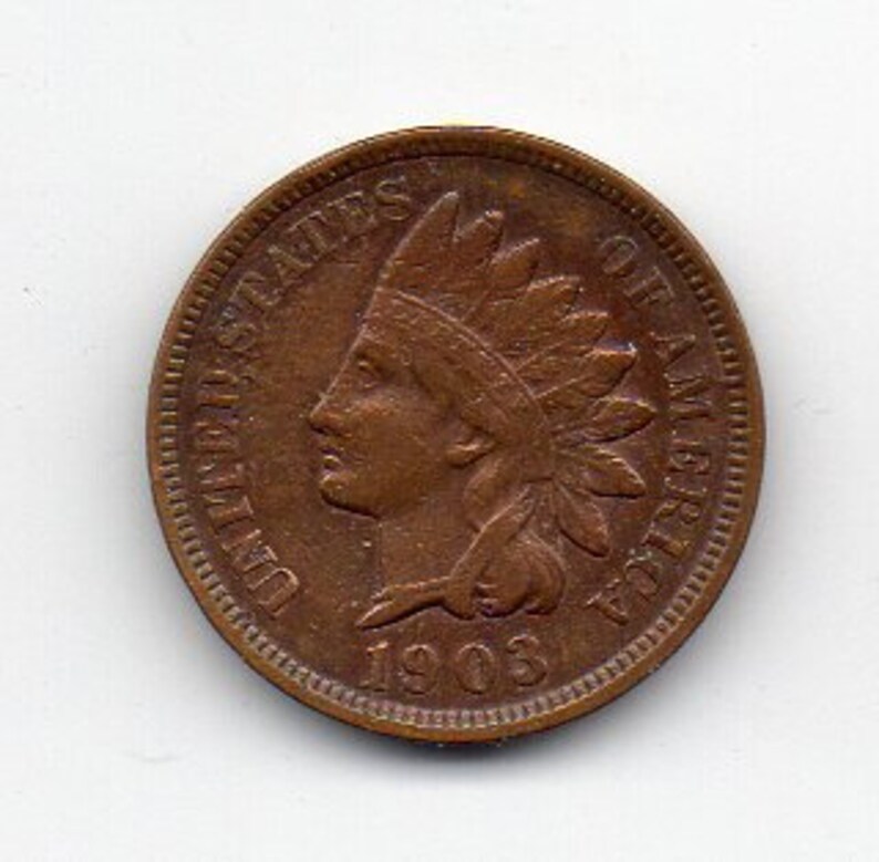 Vintage 1903 Us Indian Head Cent A Coin Etsy