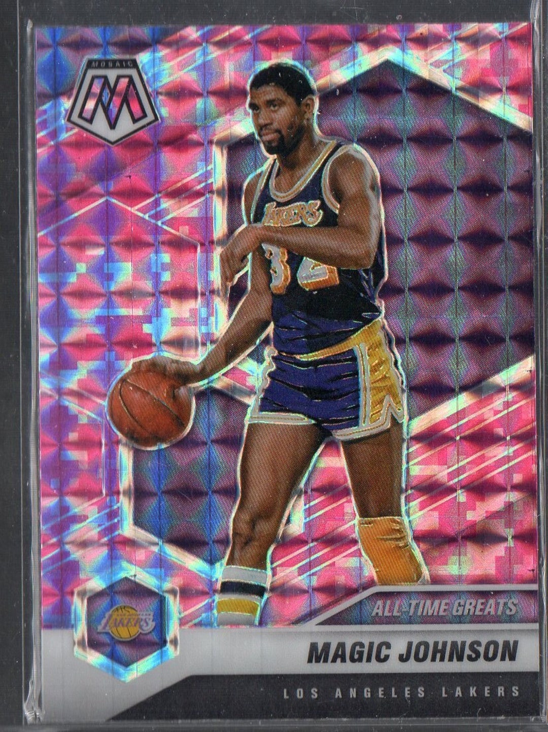 MAGIC JOHNSON 2020 Panini Mosaic 288 Pink Camo Prizm Parallel