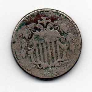 Vintage 1874 US Shield Nickel Coin