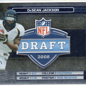 DESEAN JACKSON 2008 Playoff Prestige Draft #5 Silver Parallel Football Card #/100 - California Golden Bears