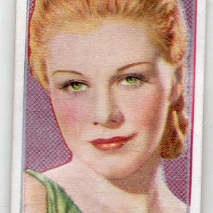GINGER ROGERS 1936 Carreras Film Sterren #8 Sigaret Kaart