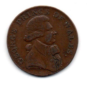 GEORGE IV 1794 Prince of Wales Great Britain Half Penny Token Coin