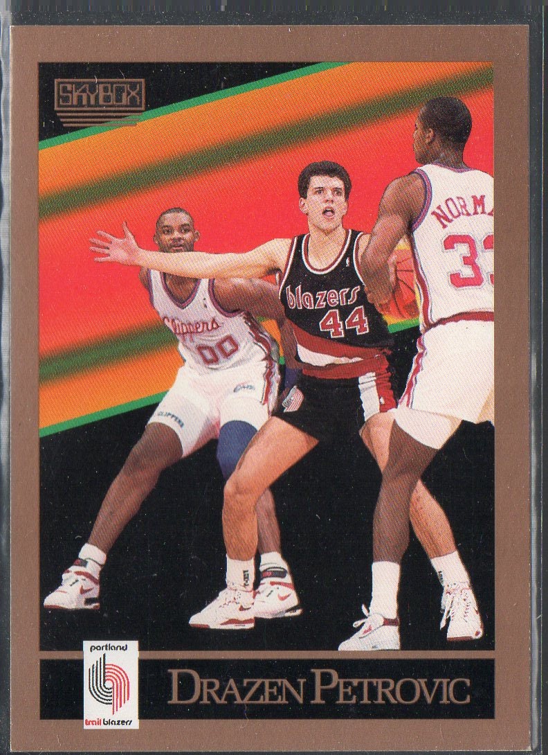 DRAZEN PETROVIC RC 1990 Skybox 237 Basketball Card Portland Trail