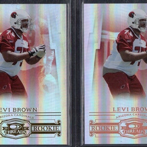 LEVI BROWN RC 2007 Donruss Threads Tarjetas de Fútbol (2) Lote