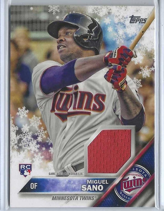 MIGUEL SANO RC 2016 Topps Holiday Game Jersey Relic Baseball Card