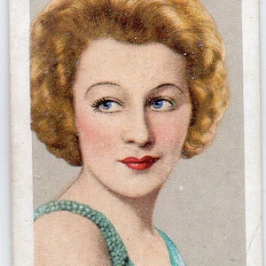 GRETA NISSEN 1935 Gallaher Estrellas de Screen & Stage #40 Tarjeta de Cigarrillo