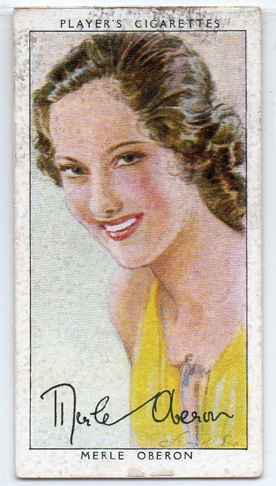 MERLE OBERON 1938 Player Film Stars 3rd Series #33 Cigarette Card
