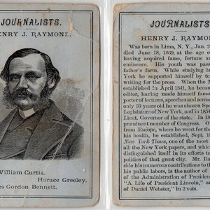 HENRY J. RAYMOND c.1874 West & Lee Spel van Auteurs Kaart (2)