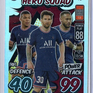 LiONEL MESSI/K.MBAPPE/NEYMAR 2021 Topps Match Attax Soccer Card - Paris Saint-Germain