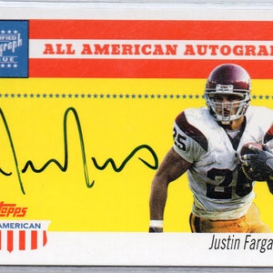 JUSTIN FARGAS 2003 Topps All American Autograph Football Card - USC Trojans