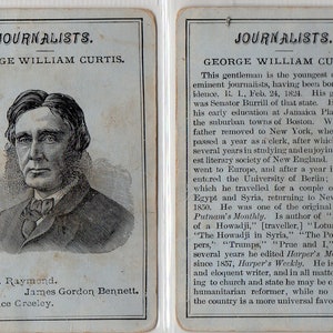 GEORGE WILLIAM CURTIS c.1874 West & Lee Game of Authors Card (2)