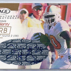 TRAVIS HENRY 2001 Sage #22 Autograph Football Card #/200 - Buffalo Bills