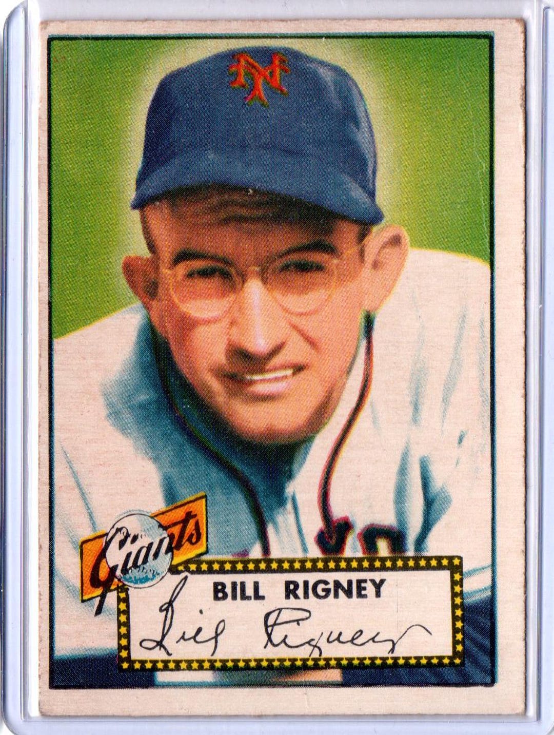 BILL RIGNEY 1952 Topps #125 Baseball Card - New York Giants - Etsy
