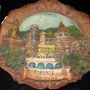 Firenze Florence, Italy - Vintage c.1950&#39;s Souvenir Ceramic Panorama