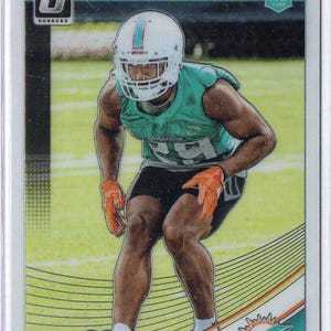 Tarjeta de fútbol paralela Aqua Prizm n.° 103 de Donruss Optic RC 2018 de MINKAH FITZPATRICK, n.° 299 de Miami Dolphins