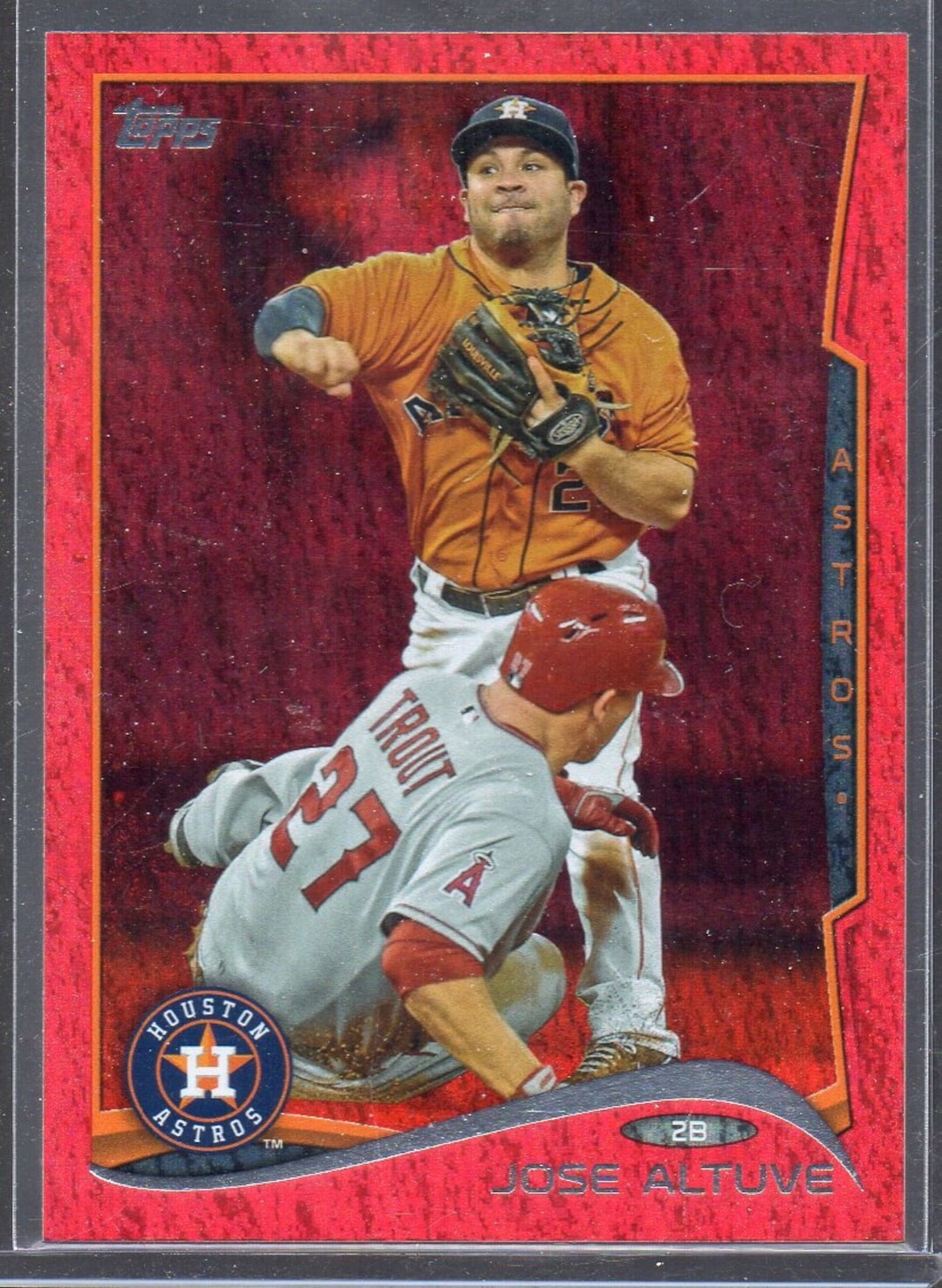 JOSE ALTUVE 2014 Topps #210 Red Sparkle Parallel Baseball Card