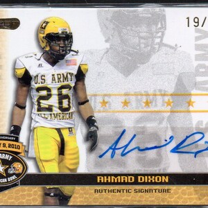 Tarjeta de fútbol con autógrafos de Ahmad Dixon 2010 Razor US Army All American Bowl n.° 20 - Baylor Bears