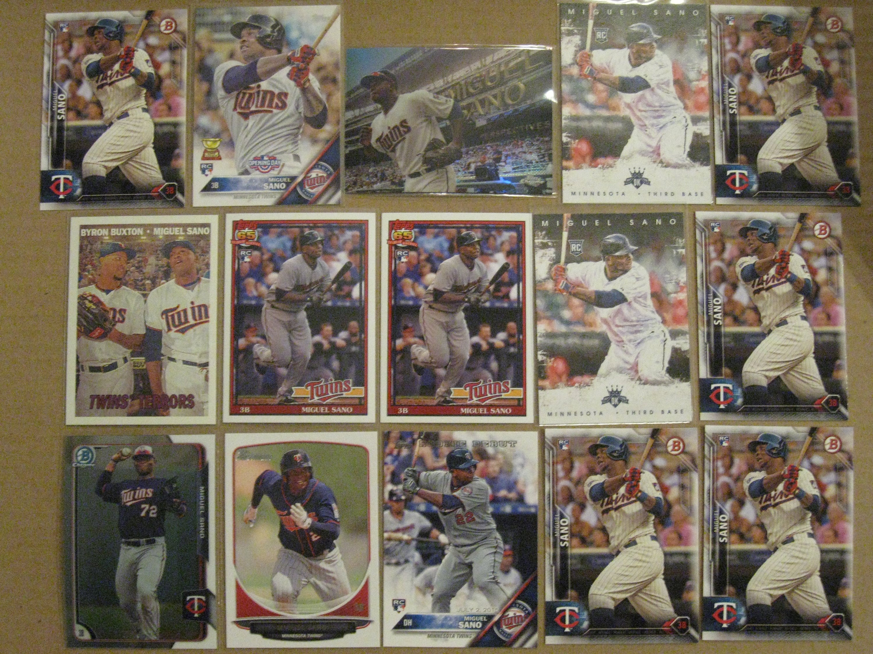 MIGUEL SANO Rookie/prospect Baseball Cards Lot 15 