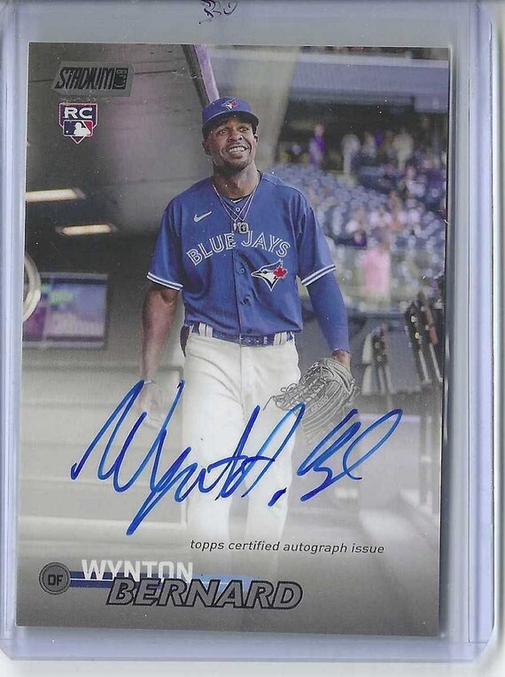 autograph on a rare baseball card crossword WYNTON BERNARD RC 2023 Topps Stadium Club Autograph Black Parallel Baseball  Card #/25