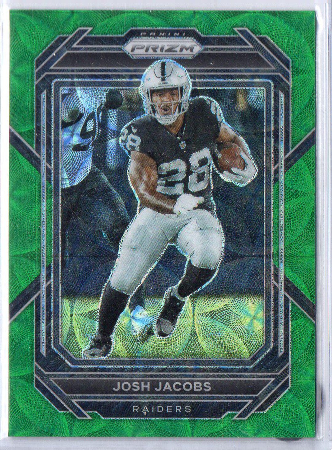 JOSH JACOBS 2022 Panini Prizm #170 Green Scope Parallel Football