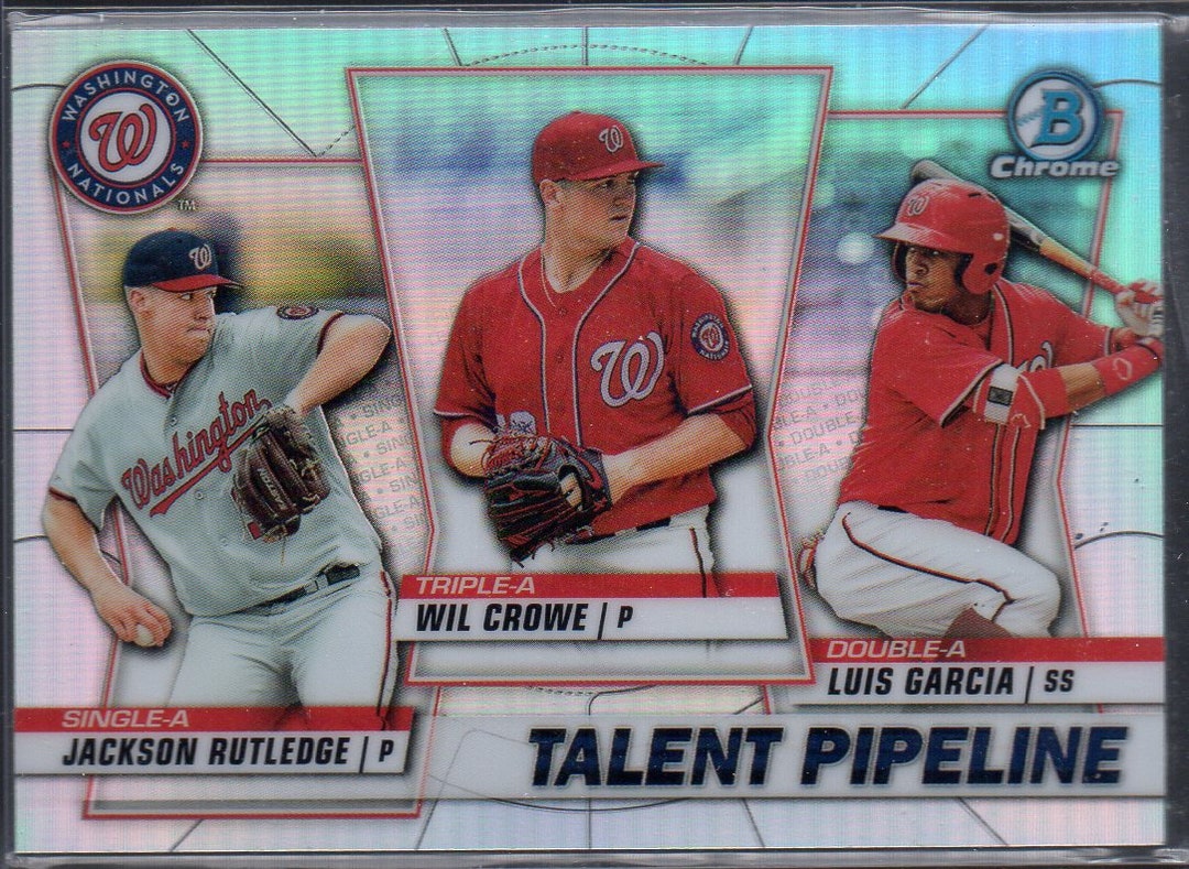 Jackson Rutledge Topps Luis García/Wil Crowe/Jackson Rutledge 2020 Bowman Chrome Talent ...