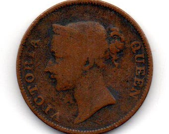 1888 One Cent Straits Settlements Queen Victoria Coin - Etsy