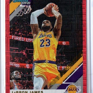 Carte de basket-ball rouge parallèle Donruss #94 LEBRON JAMES 2019 #/99 - Lakers de Los Angeles