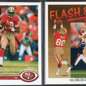 JERRY RICE 1991 Upper Deck Cartas de Fútbol (2) Lote