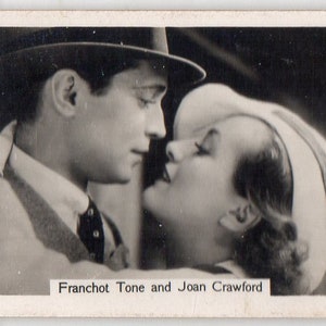 Franchot Tone /Joan Crawford 1937 Sinclair Film Stars #49 Sigarettenkaart