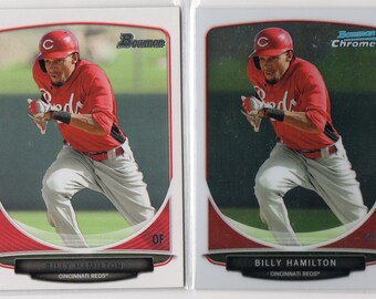 BILLY HAMILTON 2013 Bowman/Bowman Chrome Prospects Baseball Cards (2) Lot