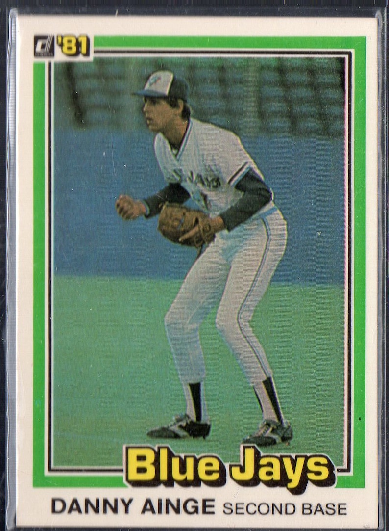 DANNY AINGE RC 1981 Donruss 569 Baseball Card  Toronto Blue image 1