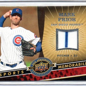 MARK PRIOR 2009 Upper Deck 20e verjaardag memorabilia game jersey honkbalkaart - Chicago Cubs