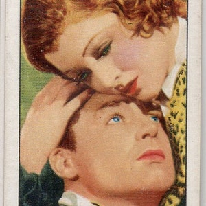 WiNGS IN THE DARK w/Myrna Loy & Cary Grant 1935 Gallaher Film Partners #15 Cigarette Card