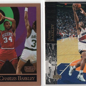 CHARLES BARKLEY 1990's Basketball Karten (2) Lot