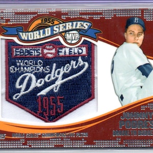Carte de baseball avec écusson commémoratif JOHNNY PODRES 2014 Topps Update World Series - Brooklyn Dodgers