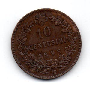 UMBERTO I 1893-BI Italy 10 Centesimi Coin