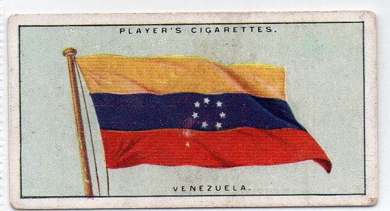 VENEZUELA 1928 Player Flags of the League of Nations #50 Cigarette Card