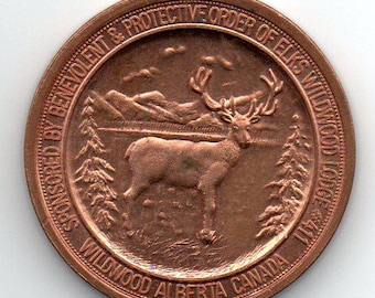 Benevolent Order of Elks #411 Lodge 1984 Canada 16th Numismatic Token Coin - Wildwood Alberta