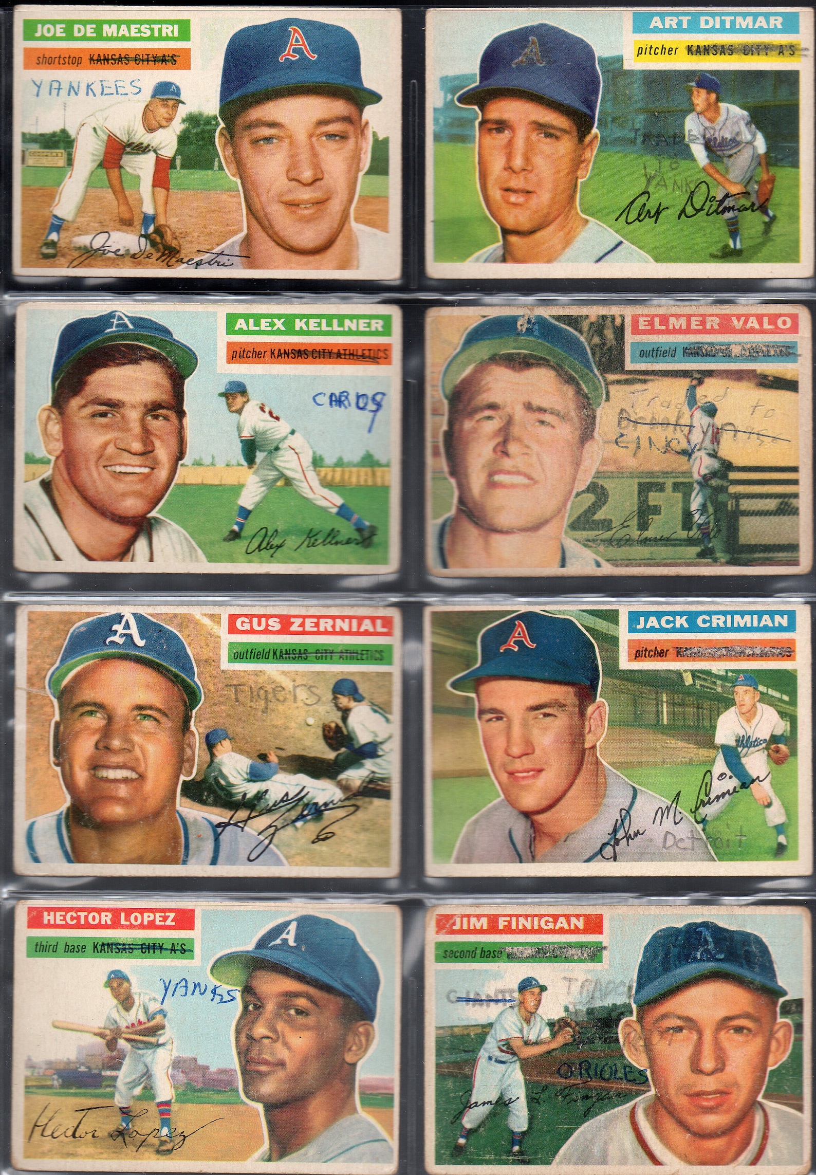 KANSAS CITY ATHLETICS 1956 Topps Baseball Card Team Lot 13 Etsy